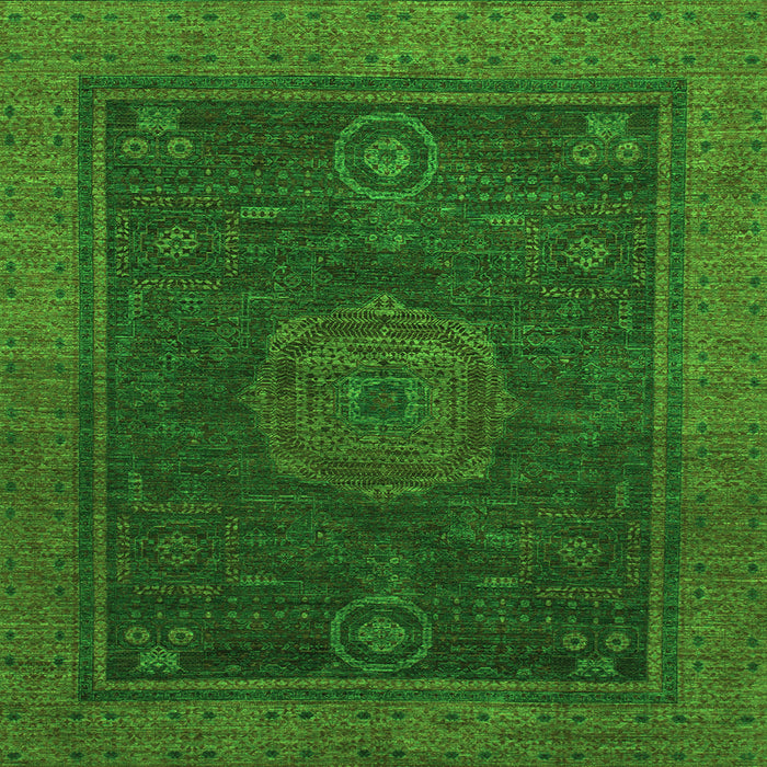 Square Abstract Green Modern Rug, abs1464grn