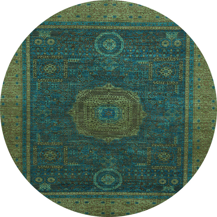 Round Machine Washable Abstract Light Blue Modern Rug, wshabs1464lblu