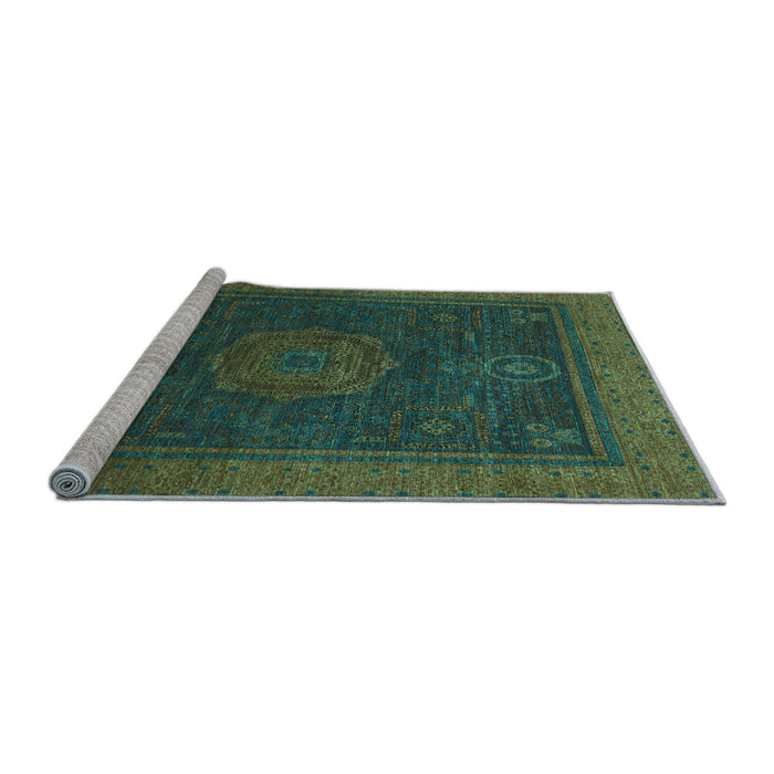 Sideview of Machine Washable Abstract Light Blue Modern Rug, wshabs1464lblu