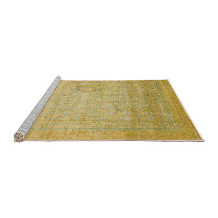 Sideview of Machine Washable Abstract Orange Rug, wshabs1465