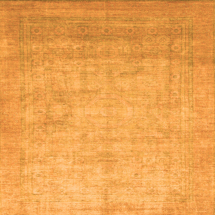 Square Machine Washable Abstract Orange Modern Area Rugs, wshabs1465org