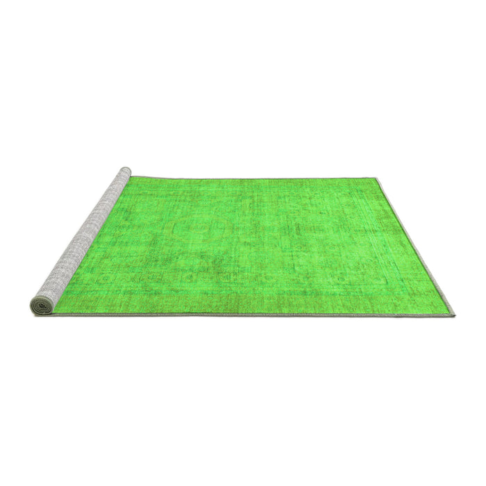Sideview of Machine Washable Abstract Green Modern Area Rugs, wshabs1465grn