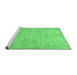 Sideview of Machine Washable Abstract Emerald Green Modern Area Rugs, wshabs1465emgrn