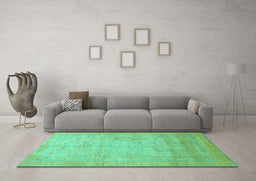 Machine Washable Abstract Turquoise Modern Area Rugs in a Living Room,, wshabs1465turq