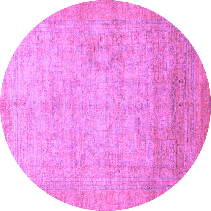 Round Abstract Purple Modern Rug, abs1465pur