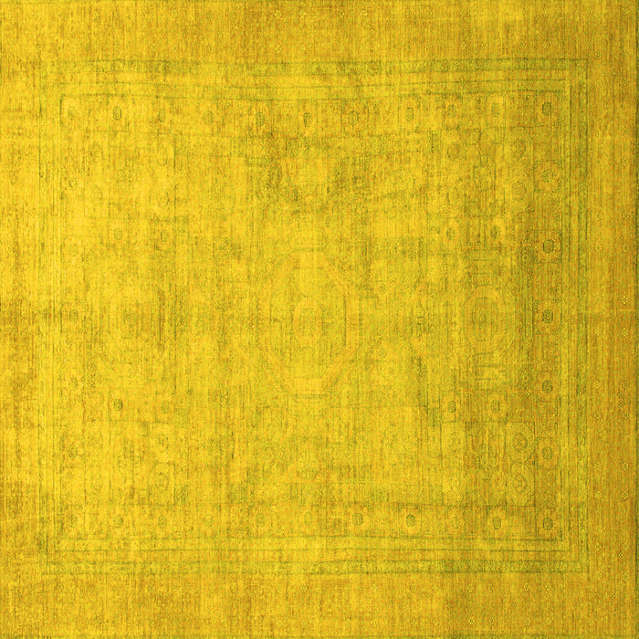 Square Machine Washable Abstract Yellow Modern Rug, wshabs1465yw
