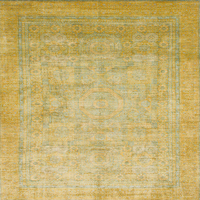 Square Machine Washable Abstract Orange Rug, wshabs1465