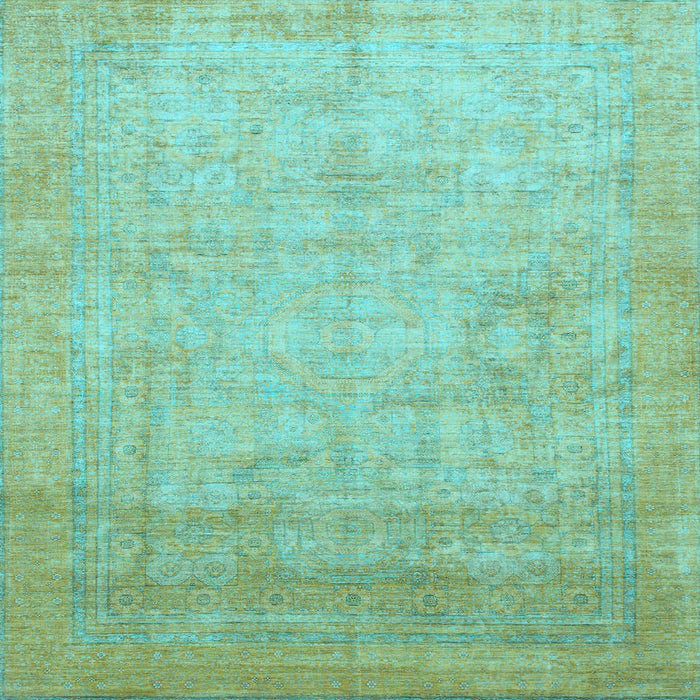 Square Machine Washable Abstract Light Blue Modern Rug, wshabs1465lblu