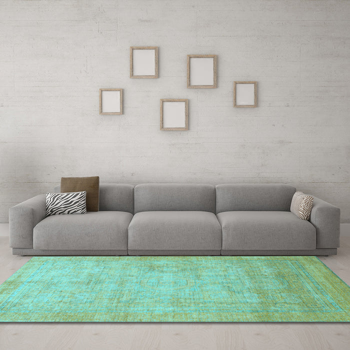 Machine Washable Abstract Light Blue Modern Rug in a Living Room, wshabs1465lblu