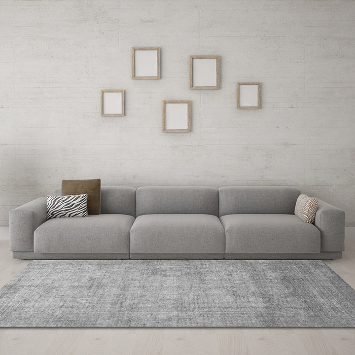 Machine Washable Abstract Gray Modern Rug in a Living Room,, wshabs1465gry