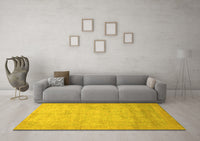 Machine Washable Abstract Yellow Modern Rug, wshabs1465yw