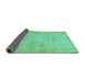 Sideview of Abstract Turquoise Modern Rug, abs1465turq