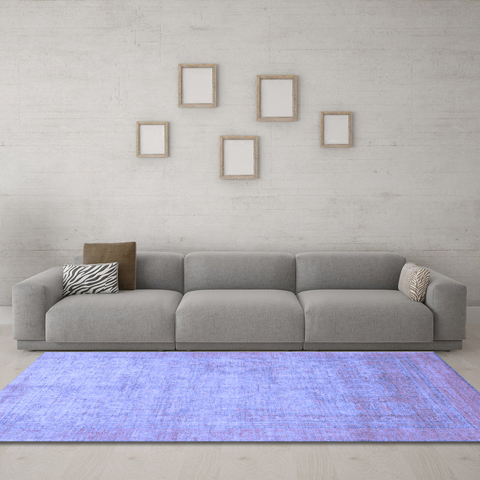 Machine Washable Abstract Blue Modern Rug in a Living Room, wshabs1465blu