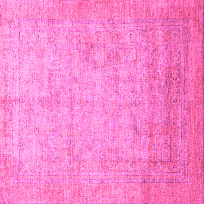 Square Machine Washable Abstract Pink Modern Rug, wshabs1465pnk