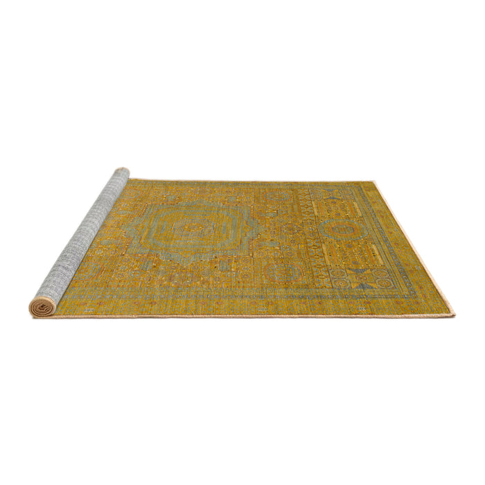 Sideview of Machine Washable Abstract Orange Rug, wshabs1466