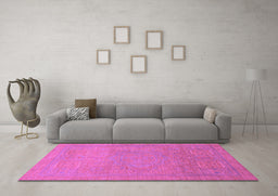 Machine Washable Abstract Purple Modern Area Rugs in a Living Room, wshabs1466pur