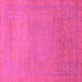 Square Abstract Pink Modern Rug, abs1466pnk