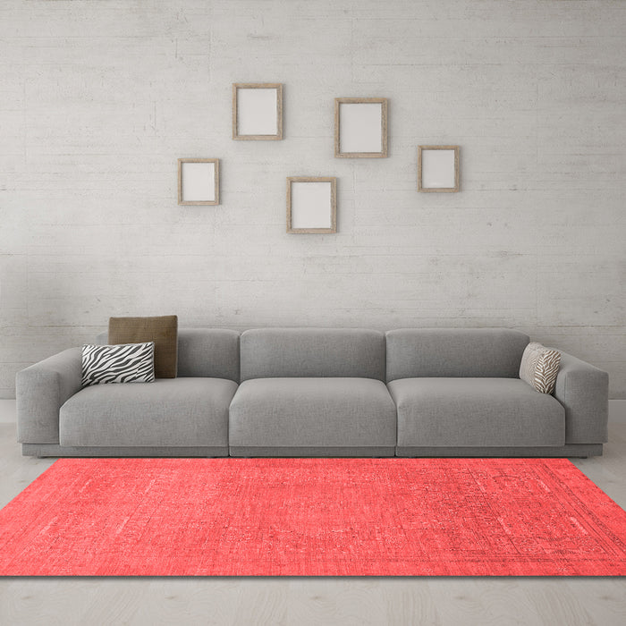 Modern Red Washable Rugs