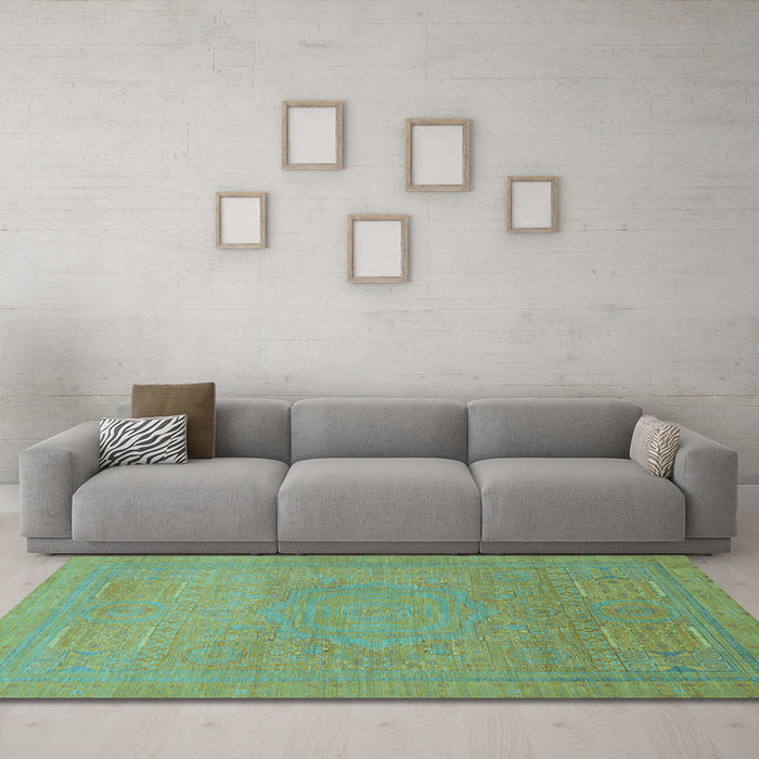 Machine Washable Abstract Light Blue Modern Rug in a Living Room, wshabs1466lblu