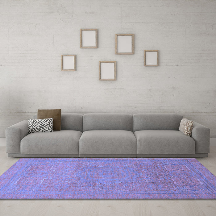 Machine Washable Abstract Blue Modern Rug in a Living Room, wshabs1466blu