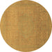 Round Abstract Brown Modern Rug, abs1466brn