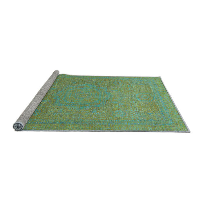 Sideview of Machine Washable Abstract Light Blue Modern Rug, wshabs1466lblu