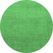 Round Abstract Emerald Green Modern Rug, abs1466emgrn