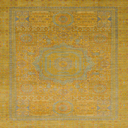 Square Abstract Orange Gold Modern Rug, abs1466