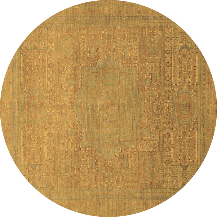 Round Machine Washable Abstract Brown Modern Rug, wshabs1466brn