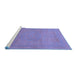 Sideview of Machine Washable Abstract Blue Modern Rug, wshabs1466blu