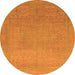 Round Abstract Orange Modern Rug, abs1466org