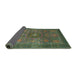 Sideview of Abstract Dark Olive Green Modern Rug, abs1467