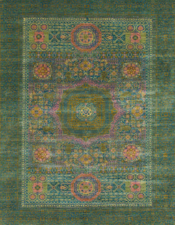 Machine Washable Abstract Dark Olive Green Rug, wshabs1467