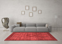 Machine Washable Abstract Red Modern Rug, wshabs1467red