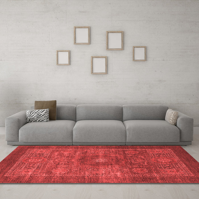 Modern Red Washable Rugs