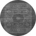 Round Abstract Gray Modern Rug, abs1467gry