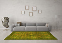 Machine Washable Abstract Yellow Modern Rug, wshabs1467yw