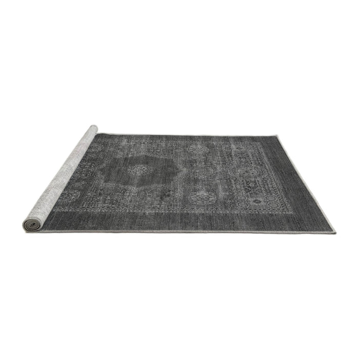 Sideview of Machine Washable Abstract Gray Modern Rug, wshabs1467gry