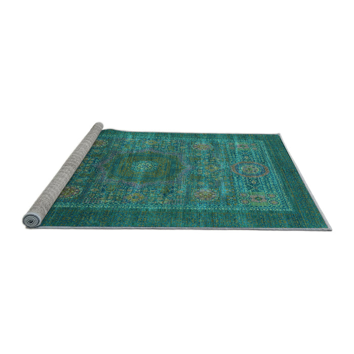 Sideview of Machine Washable Abstract Light Blue Modern Rug, wshabs1467lblu