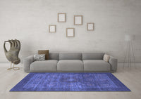 Machine Washable Abstract Blue Modern Rug, wshabs1467blu