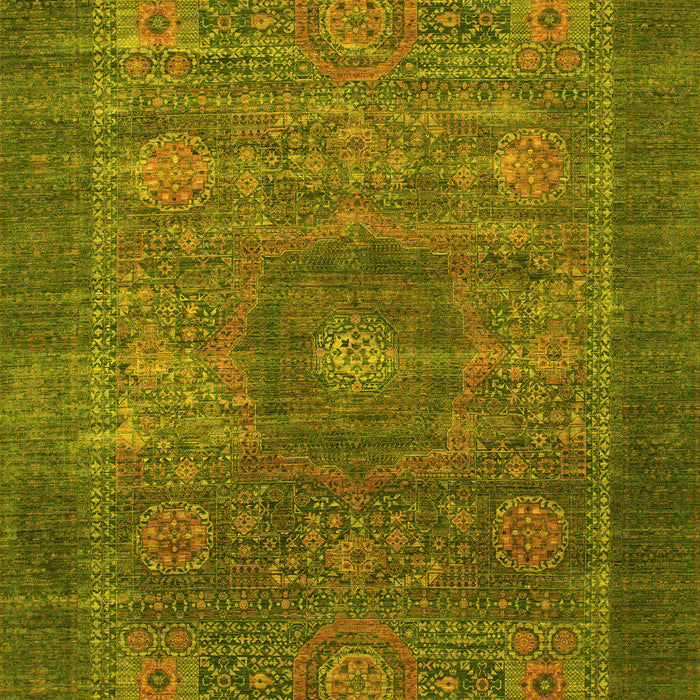 Machine Washable Abstract Yellow Modern Rug, wshabs1467yw