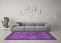 Machine Washable Abstract Purple Modern Rug, wshabs1467pur