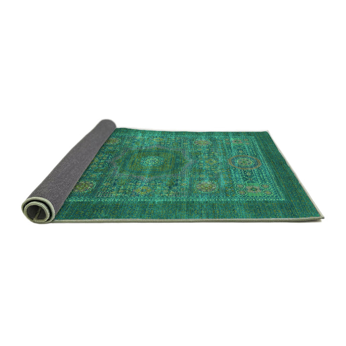 Sideview of Abstract Turquoise Modern Rug, abs1467turq