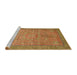 Sideview of Machine Washable Abstract Caramel Brown Rug, wshabs1468