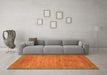 Machine Washable Oriental Orange Modern Area Rugs in a Living Room, wshabs1468org