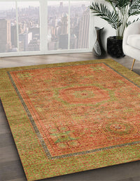 Abstract Caramel Brown Oriental Rug, abs1468