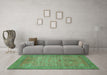 Machine Washable Oriental Turquoise Modern Area Rugs in a Living Room,, wshabs1468turq