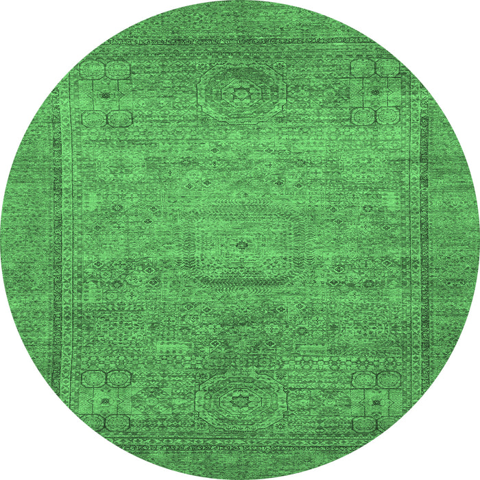 Round Oriental Emerald Green Modern Rug, abs1468emgrn