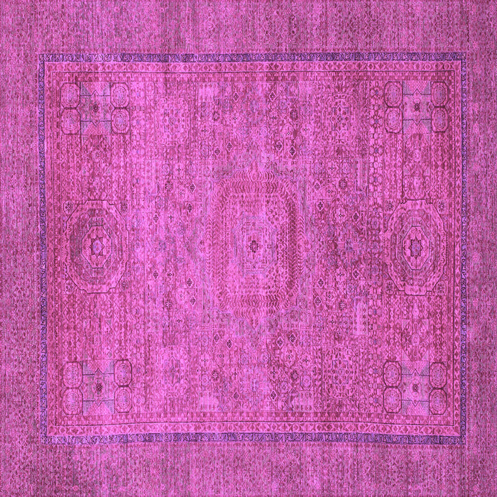 Square Machine Washable Oriental Purple Modern Area Rugs, wshabs1468pur