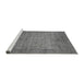 Sideview of Machine Washable Oriental Gray Modern Rug, wshabs1468gry